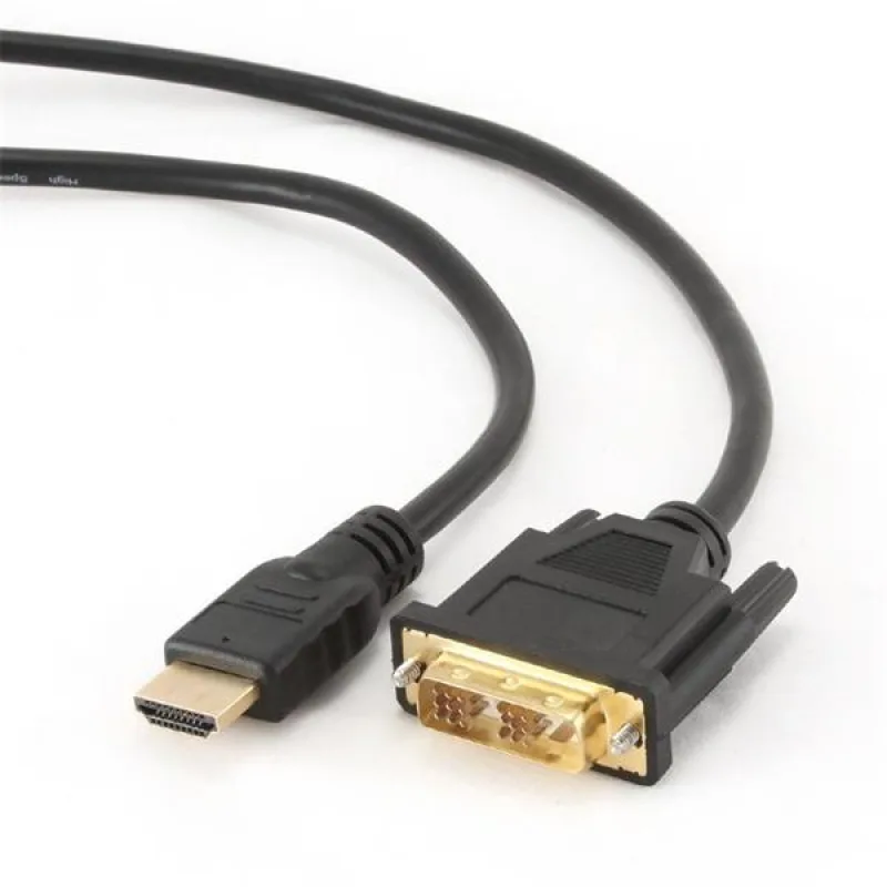Gembird kábel HDMI (M) na DVI (M), pozlátené konektory, 3m, čierny, bulk…