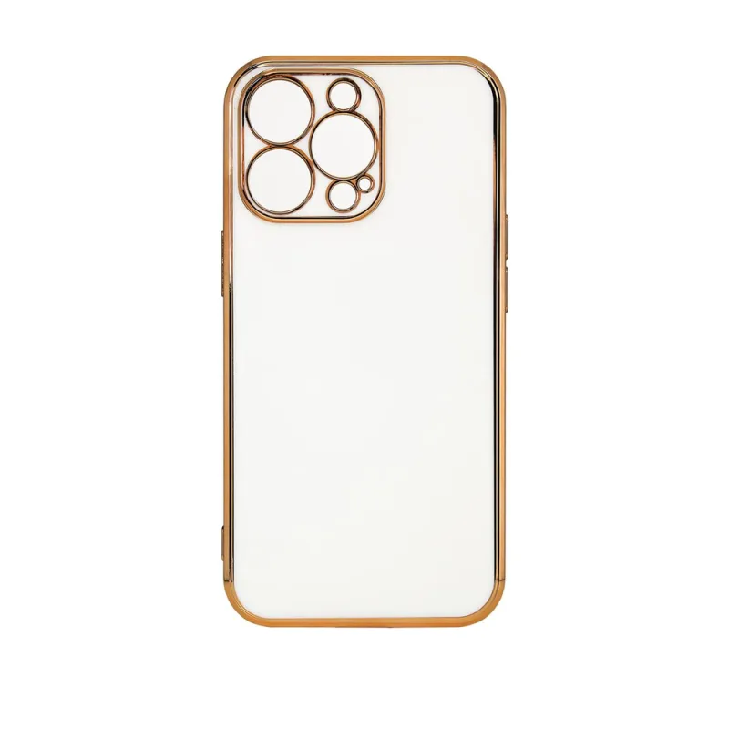 Lighting Color Case pre Samsung Galaxy A12 5G zlatý rám gélový kryt biely