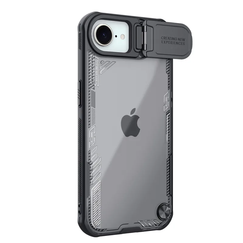 Puzdro Nillkin Iceblade Prop Case s krytom objektívu a stojanom pre iPhone 16e – čierne
