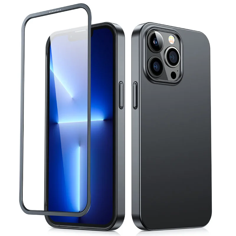 Predný a zadný kryt Joyroom 360 Full Case pre iPhone 13 Pro Max + ochranné tvrdené sklo čierne (JR-BP928 čierne)