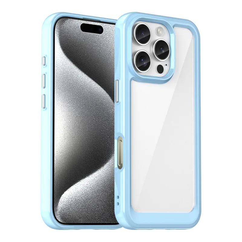 Puzdro Outer Space pre iPhone 16e Flexibilný rámový kryt – modrý