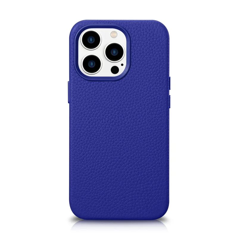 Prémiové kožené puzdro iCarer Litchi Magnetické kožené puzdro iPhone 14 Pro Max s tmavomodrou MagSafe (WMI14220712-DB)