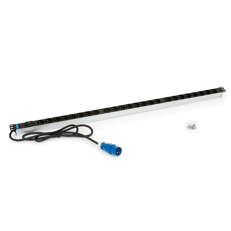 TRITON 19" rozvodný panel 24x230V zásuvka, 2m kabel, 16A IEC60309, …