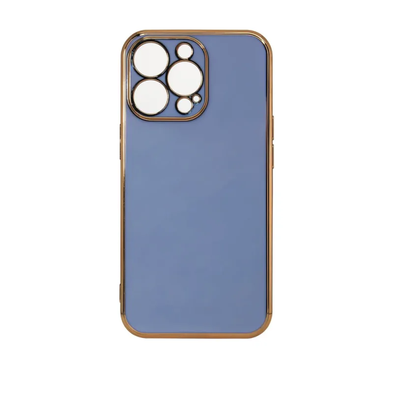 Púzdro vo farbe Lighting pre Samsung Galaxy A73 5G Gold Frame Gel Cover Blue