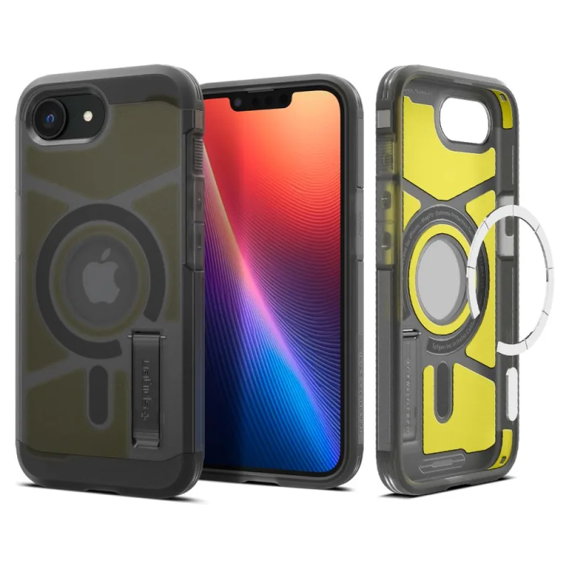 Spigen Tough Armor MagSafe iPhone 16e Case - Clear Gray