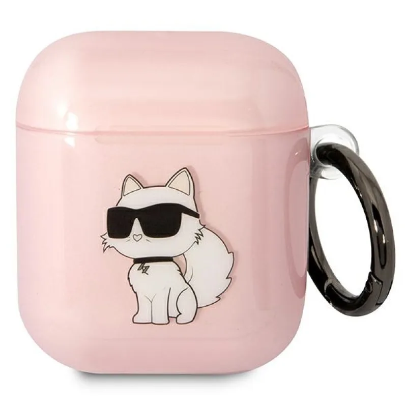 Karl Lagerfeld KLA2HNCHTCP Airpods 1/2 kryt ružový/ružový Ikonik Choupette