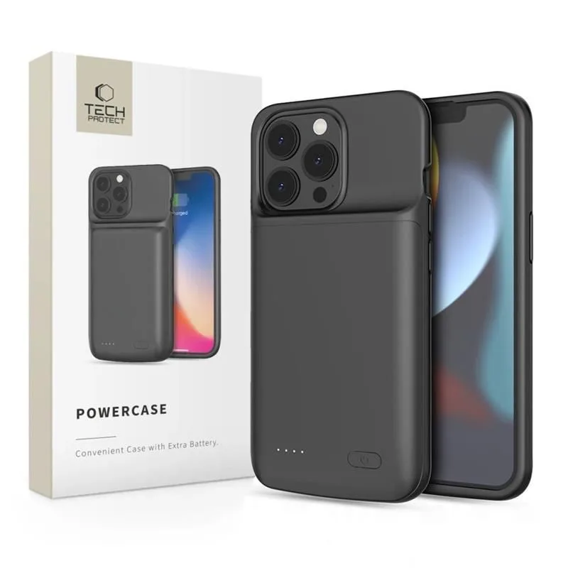 Tech-Protect PowerCase pre iPhone 13 / 13 Pro s 4800 mAh powerbankou – čierna