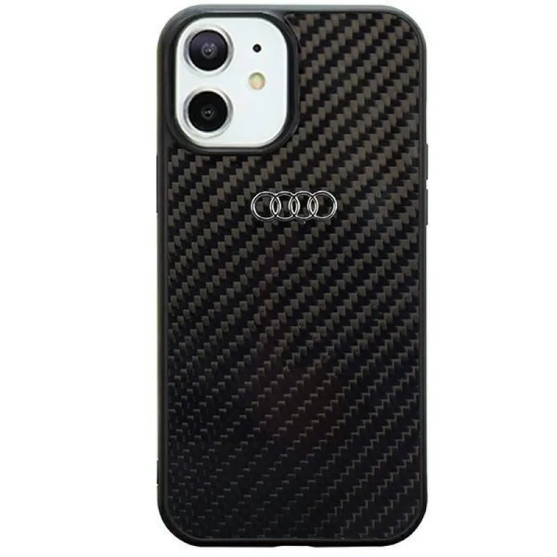 Audi Carbon Fiber iPhone 11 / Xr 6,1" čierno/čierne pevné puzdro AU-TPUPCIP11-R8/D2-BK
