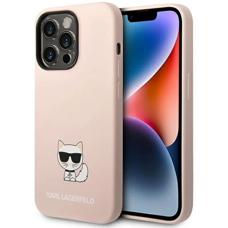 Karl Lagerfeld KLHCP14LSLCTPI iPhone 14 Pro 6,1 "pevné puzdro svetloružové / svetloružové silikónové telo Choupette