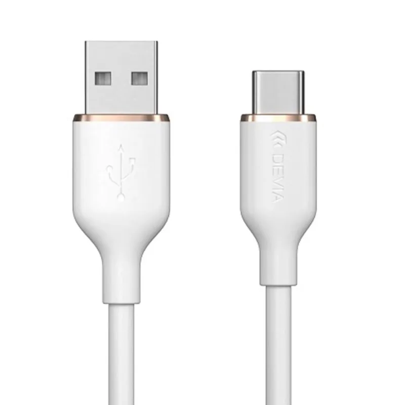 Devia kábel USB-A to USB-C Jelly Series Silicone Cable 1.2m - White…