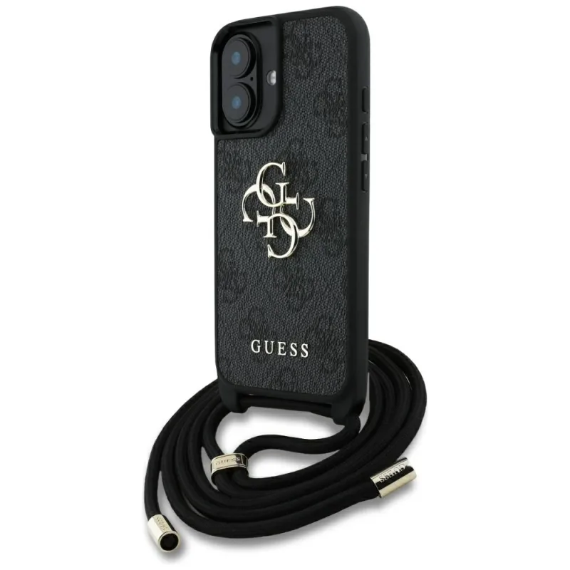 Crossbody puzdro Guess 4G Big Logo Cord Stap pre iPhone 16 Black