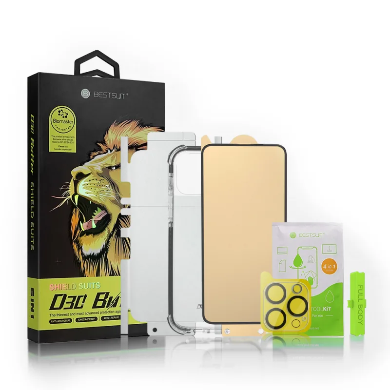 Sada Bestsuit 6v1 pre iPhone 13 mini puzdro / flexi tvrdené sklo / ochranná fólia zadného krytu / tvrdené sklo objektívu fotoaparátu / handričky / apl
