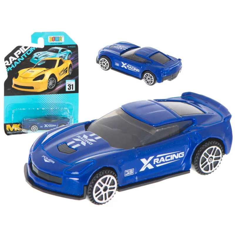 Kovový model auta 7 cm tmavo modrý
