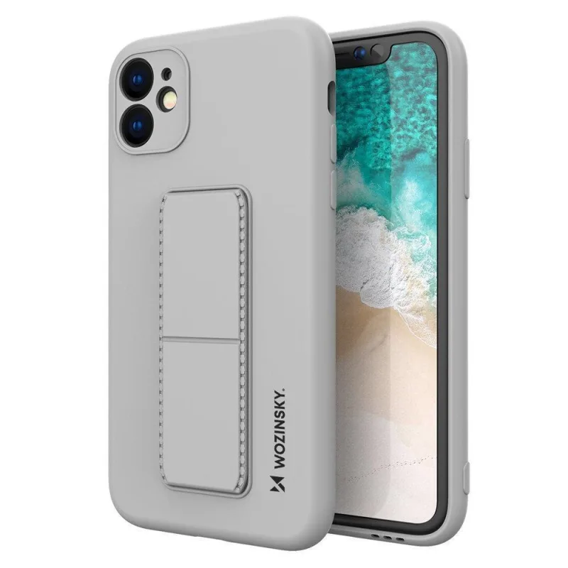 Wozinsky Kickstand Case silikónové puzdro so stojanom Samsung Galaxy A32 4G puzdro šedé