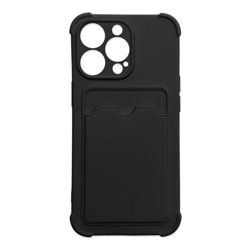 Card Armor Case Pouch Cover for Samsung Galaxy A22 4G Card Wallet Silicone Armor Cover Air Bag Black