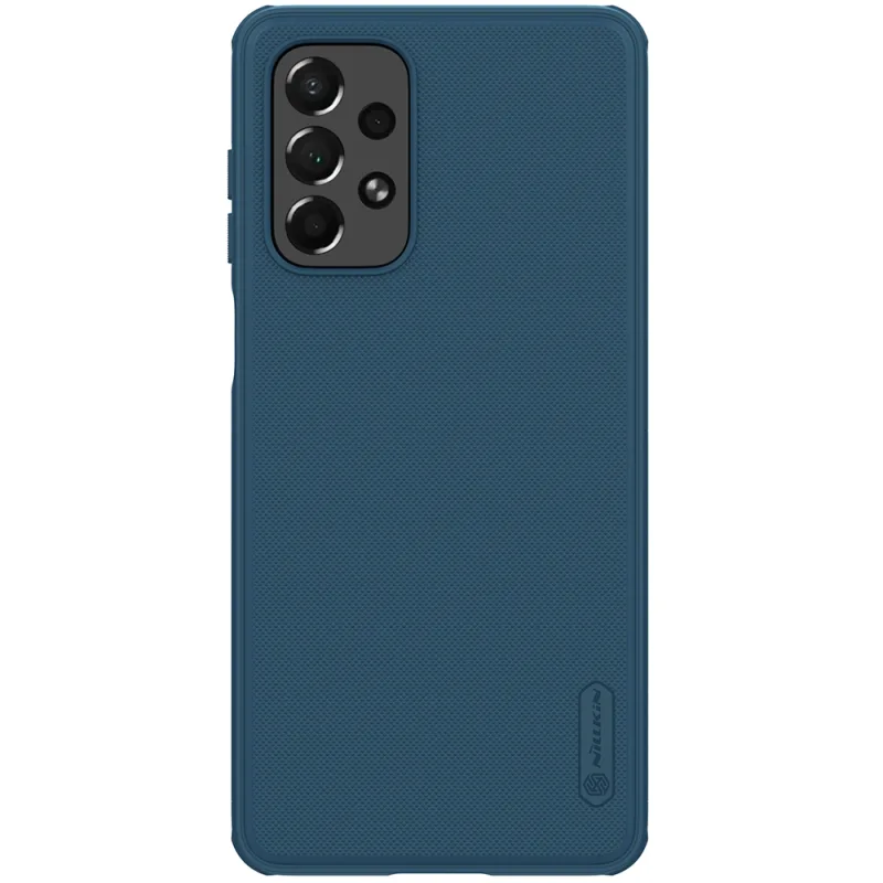 Odolný kryt puzdra Nillkin Super Frosted Shield Pro pre Samsung Galaxy A73 modrý