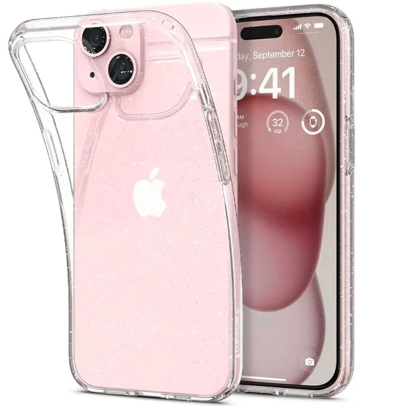 Puzdro Spigen Liquid Crystal iPhone 14 Plus – priehľadné trblietky