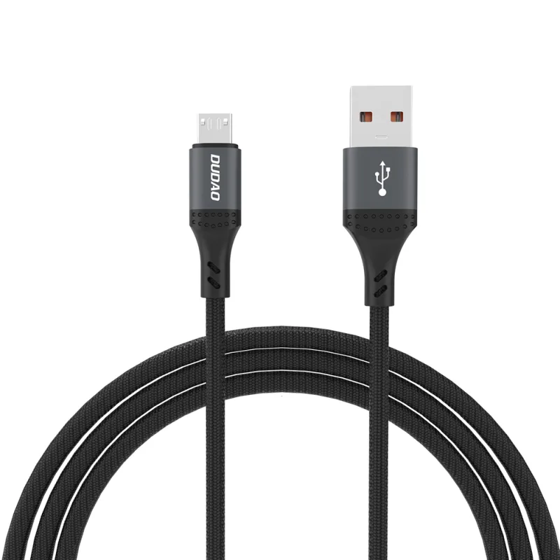 Dudao L3SM USB-A – MicroUSB 3A 1,2 m opletený kábel – čierny