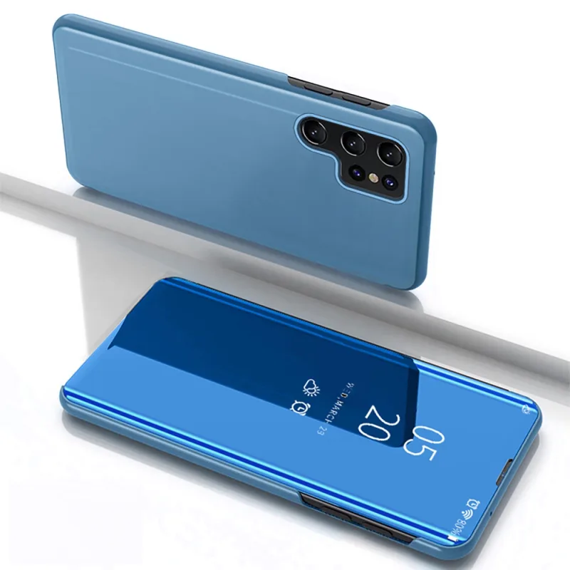 Priehľadné puzdro pre Samsung Galaxy S25 Ultra Flip Cover – modré