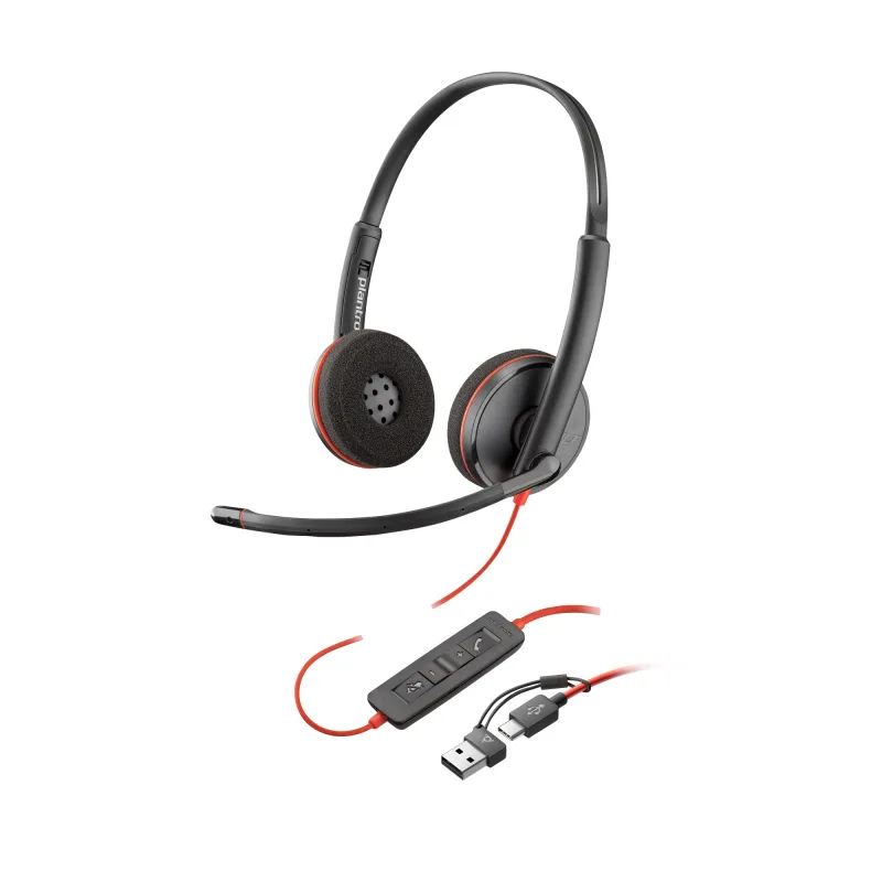 Poly Blackwire 3220 náhlavní souprava, USB-C/ A adaptér, stereo 93S87AA