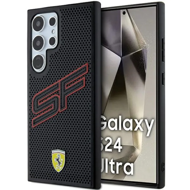Ferrari Big SF Perforated puzdro pre Samsung Galaxy S24 Ultra - čierne