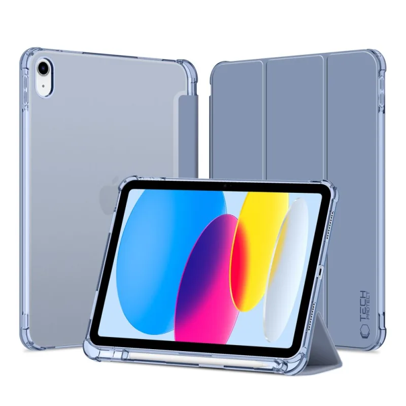 Hybridné puzdro na pero Tech-Protect SC pre iPad 10/2022 – modré – priehľadné