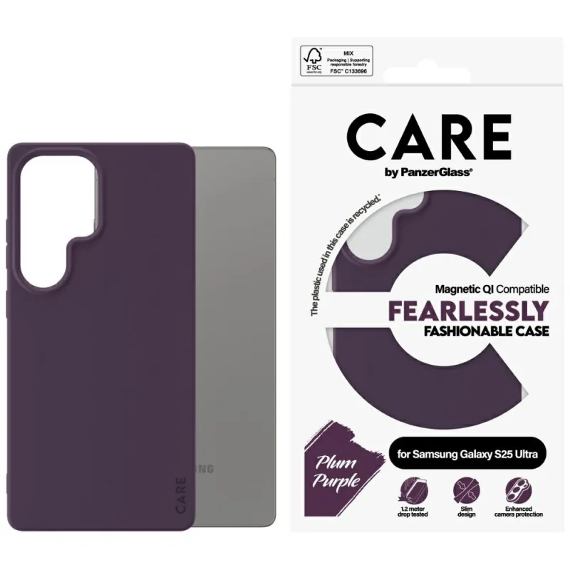 CARE by PanzerGlass Fashion QI Case pre Samsung Galaxy S25 Ultra - fialové