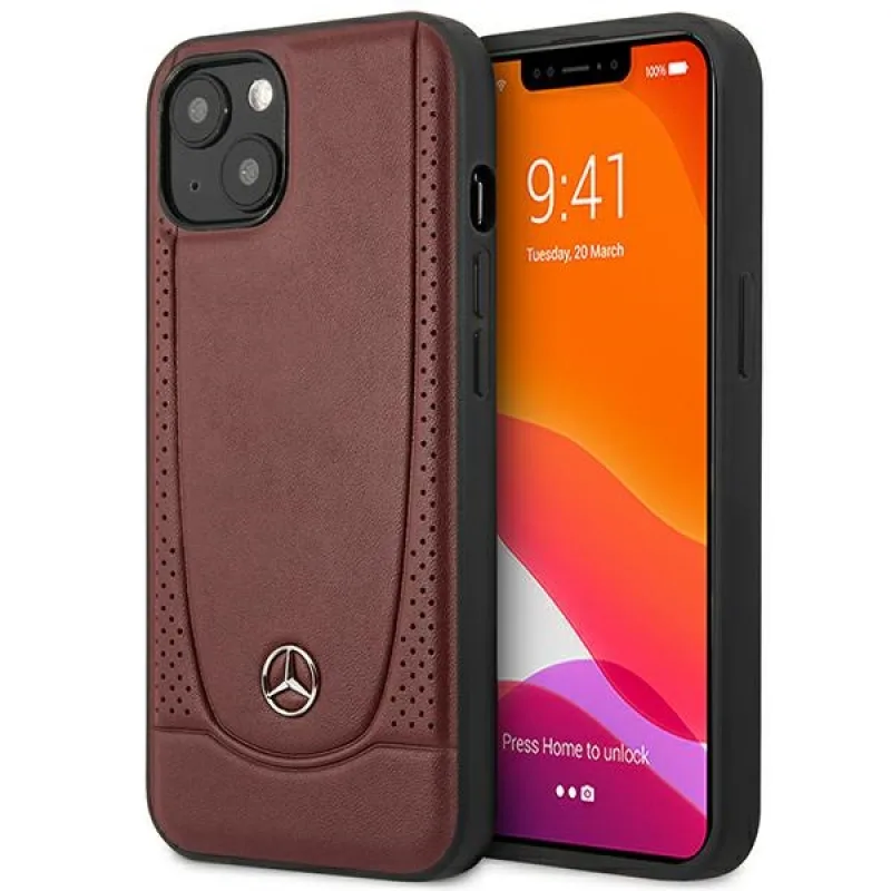 Mercedes MEHCP14MARMRE iPhone 14 Plus 6,7 "červené / červené pevné puzdro Leather Urban Bengale