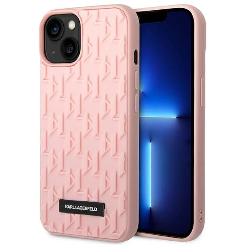 Kryt Karl Lagerfeld 3D Monogram pre iPhone 14 Plus – ružový