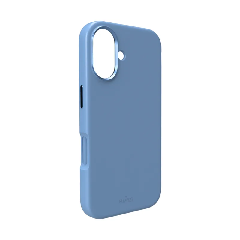 Tekuté silikónové puzdro Pure Icon Mag Pro pre iPhone 17, kompatibilné s MagSafe, s ochranou fotoaparátu a hliníkovými tlačidlami – modré