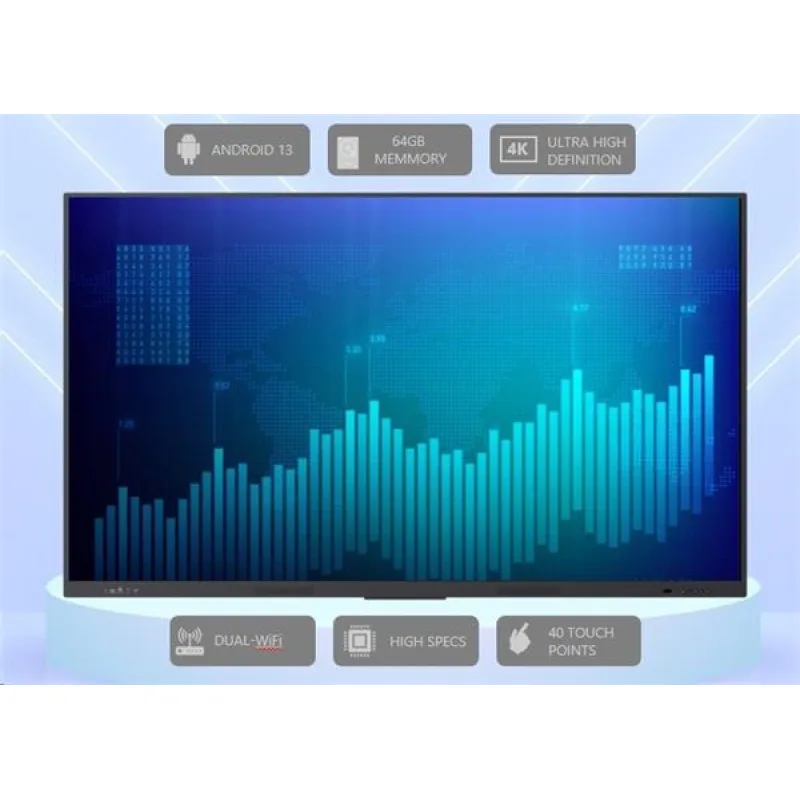 86" NEW Light Prestigio Solutions INTERAKTIVNA TABULA,4K, Android 13,40…