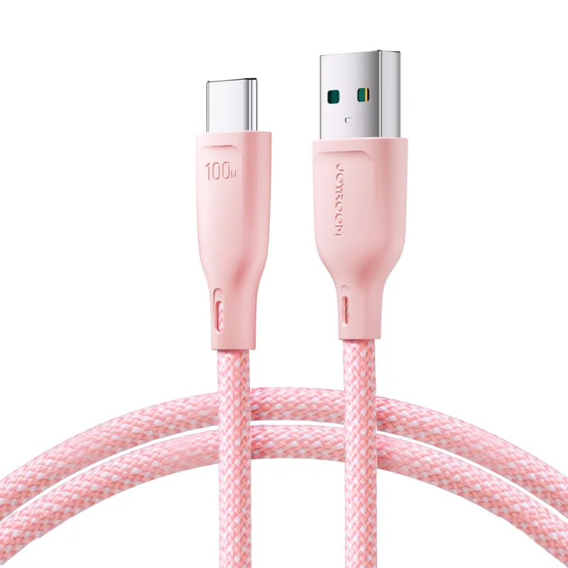 Rad Joyroom Multi-Color Series S-A34 Kábel USB-A / USB-C 100 W 1 m – ružový