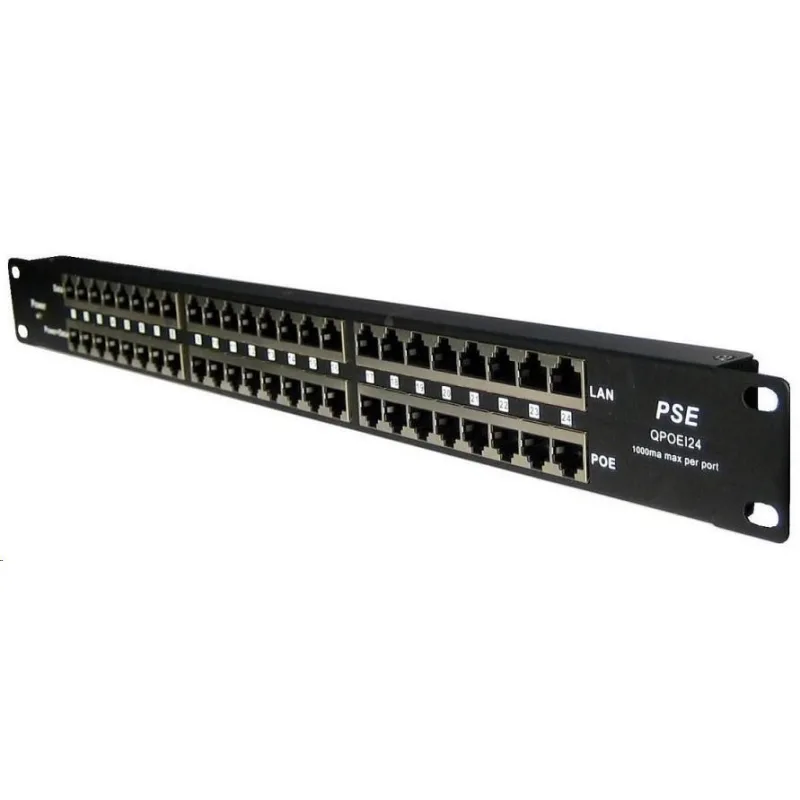 POE injektor pasivní - 24x 100 Mb/ s, stíněný panel INJ-PAN24