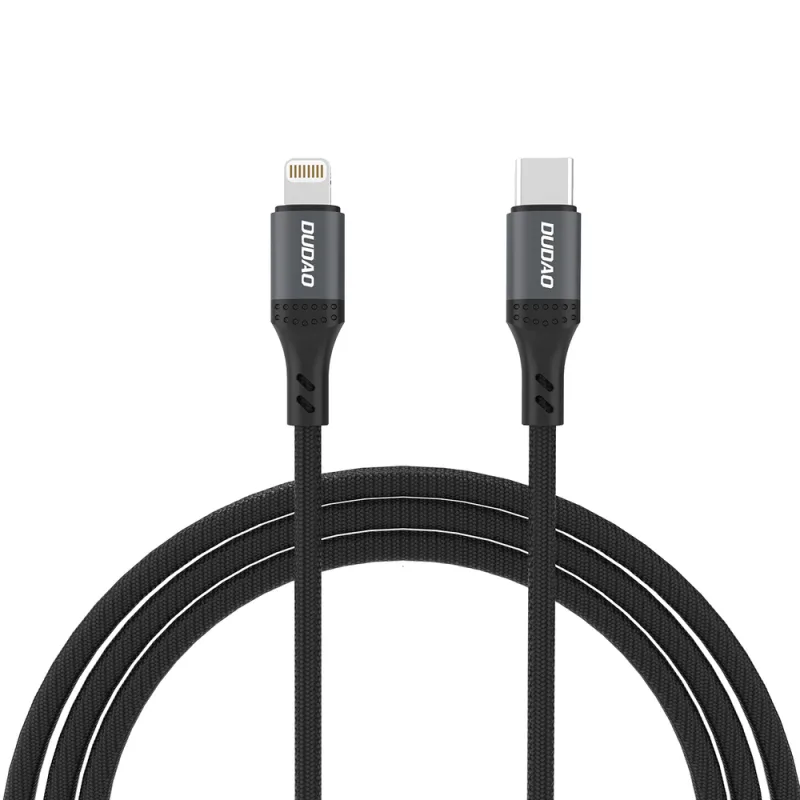 Dudao L3CL USB-C – Lightning 30 W opletený kábel 1,2 m – čierny
