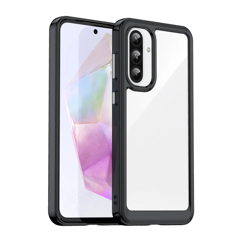 Puzdro Outer Space pre Samsung Galaxy A26 kryt s flexibilným rámom – čierne