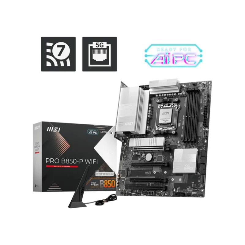 MSI MB Sc AM5 PRO B850-P WIFI, AMD B850, 4xDDR5, 1xHDMI, WiFi, ATX…