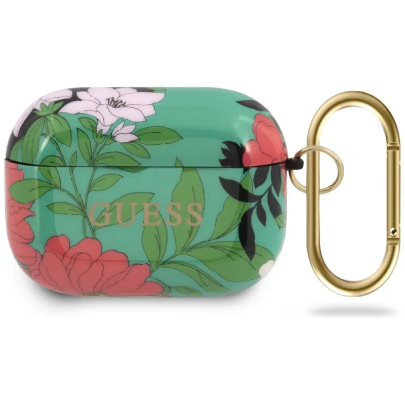 Guess GUACAPTPUBKFL01 kryt AirPods Pro zelený/zelený N.1 Flower Collection