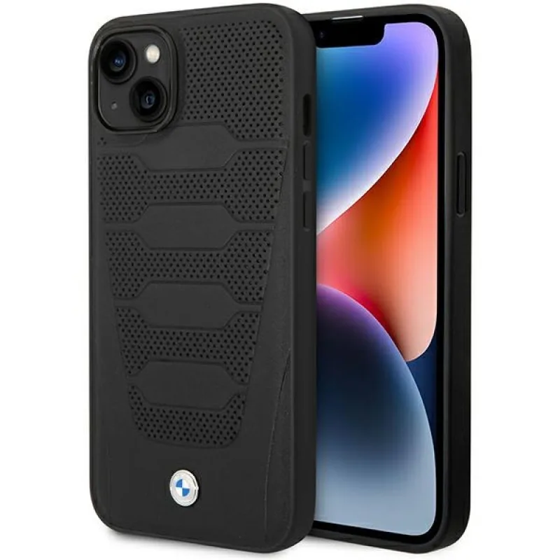 Puzdro BMW BMHCP14S22RPSK iPhone 14 6,1" čierna/čierna vzor kožených sedadiel