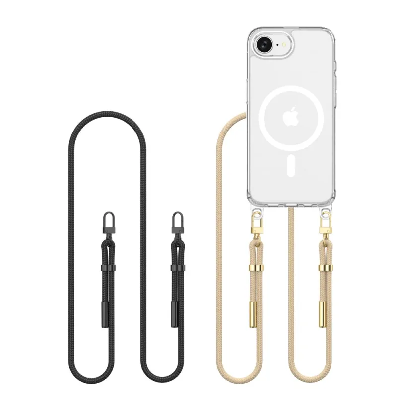 Puzdro Tech-Protect FlexAir Chain MagSafe iPhone 16e – čierne/béžové