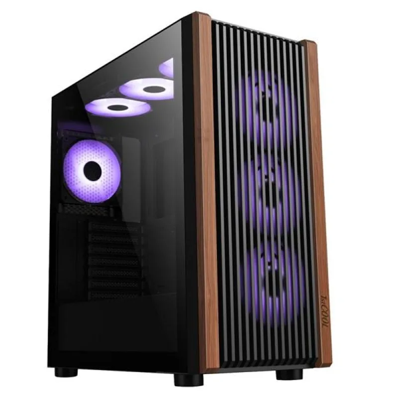 1stCOOL G6 Noble Wood Decor TS ARGB, skrinka ATX, USB3.0, USB-C, 4x ARGB…