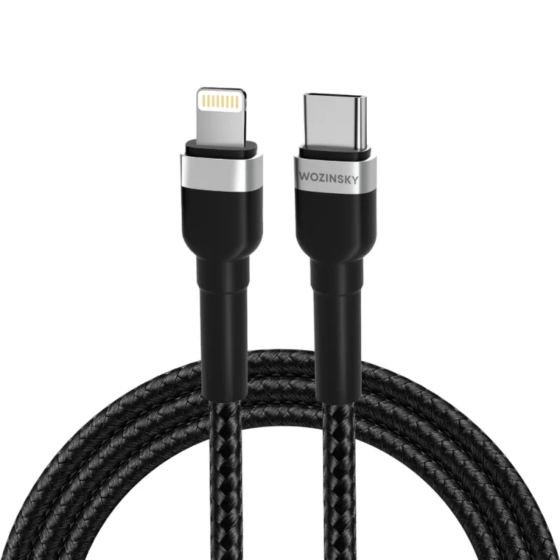 Wozinsky WNBCL1 Lightning / USB-C PD 30W kábel 1 m - čierny