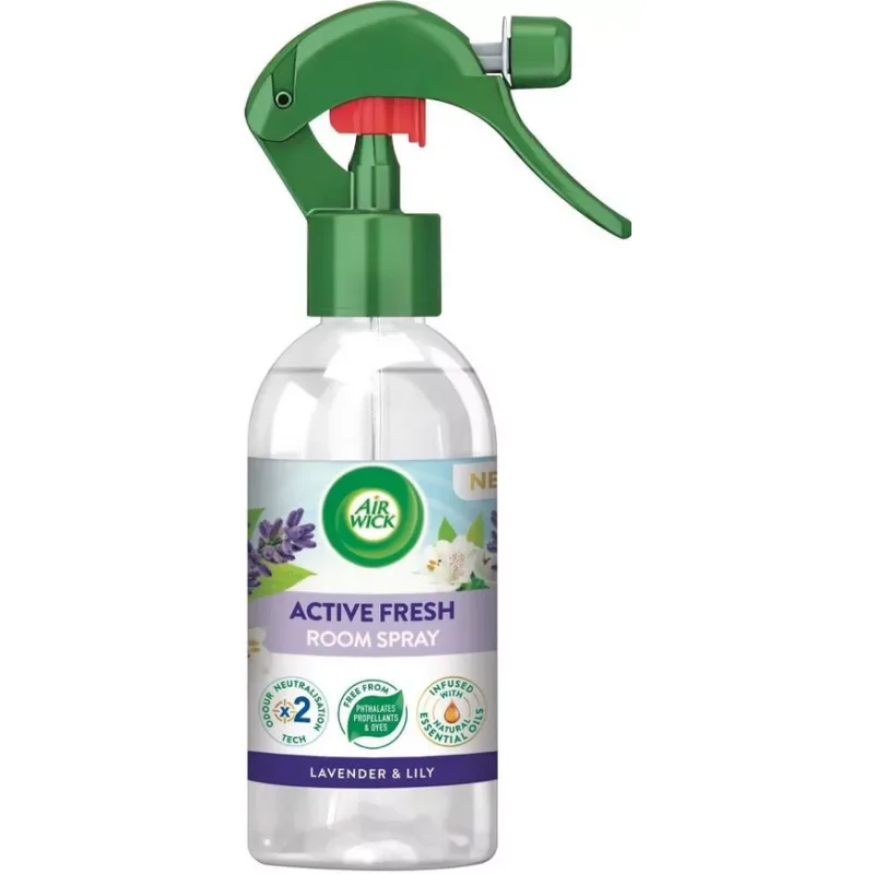 Air Wick Active Fresh Osviežovač vzduchu v spreji ľalia a levanduľa 237 ml
