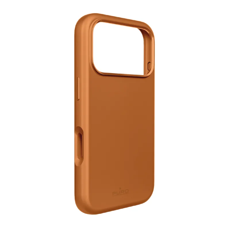 Tekuté silikónové puzdro Pure Icon Mag Pro pre iPhone 17 Pro, kompatibilné s MagSafe, s ochranou fotoaparátu a hliníkovými tlačidlami – oranžové