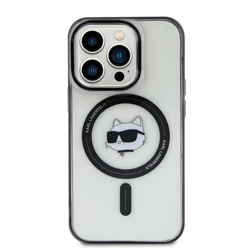 Puzdro Karl Lagerfeld IML Choupette's Head MagSafe pre iPhone 15 Pro - priehľadné