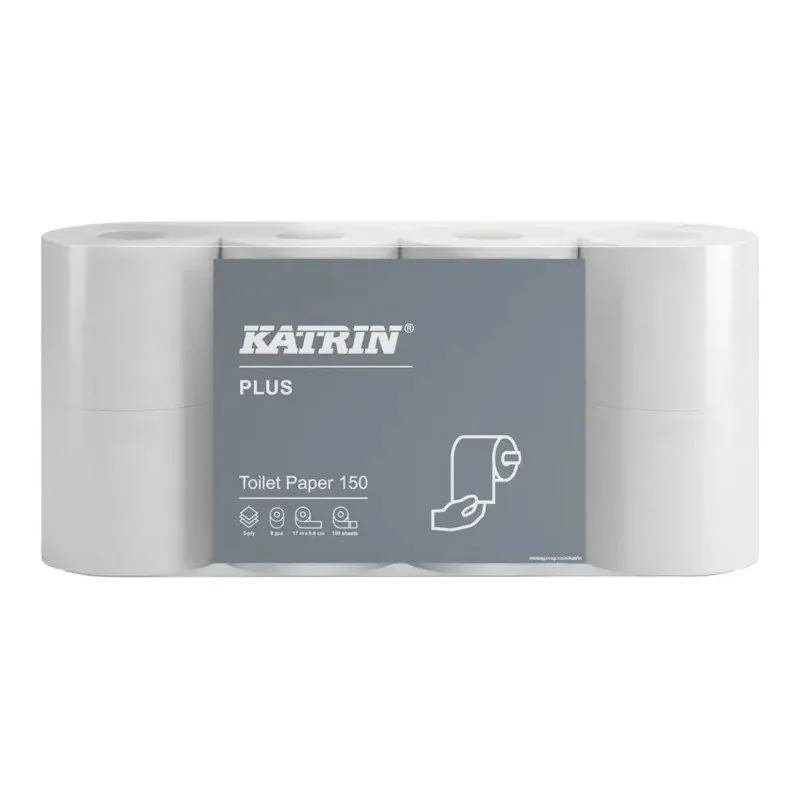 Toaletný papier KATRIN Plus / 8ks 150 útržkov 3-vrstvový- 17,25m