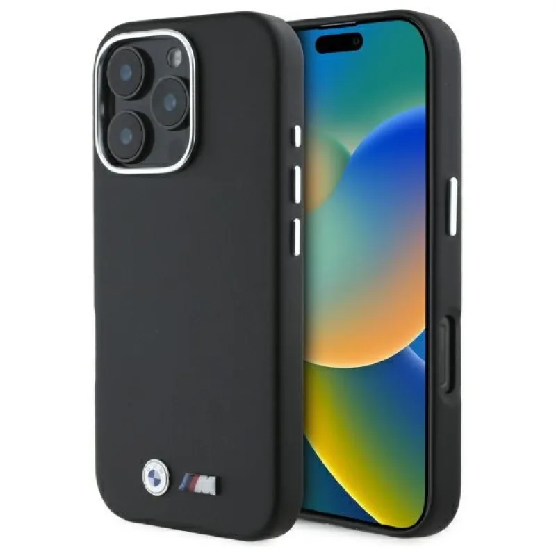 BMW M Smooth Full Wrapped Metal MagSafe Case pre iPhone 16 Pro – čierny