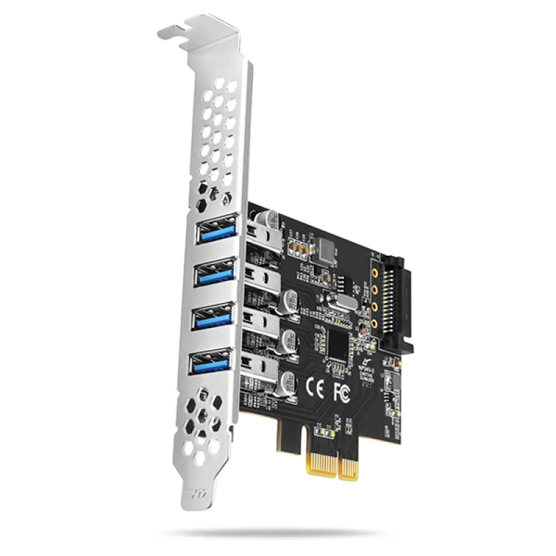 AXAGON PCEU-43RS, PCIe radič, 4x USB 3.2 Gen 1 port, 5 Gbps, napájanie…