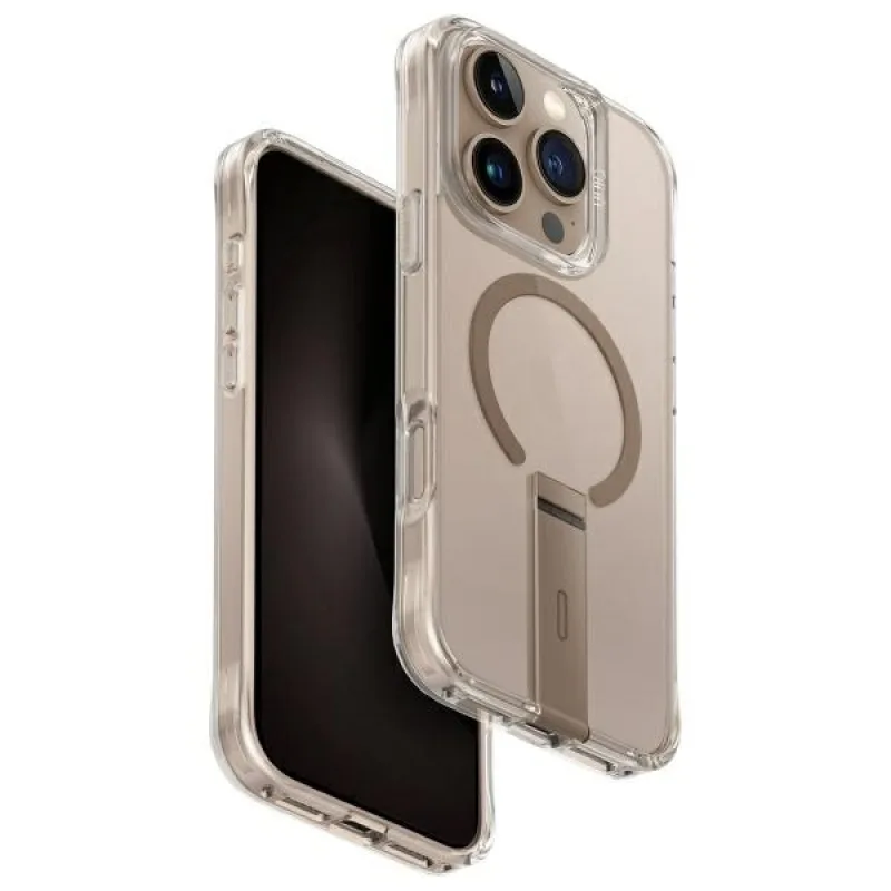 Uniq puzdro Eleva s podstavcom Vertica na iPhone 16 Pro 6,3" zlatá/tmavo zlatá
