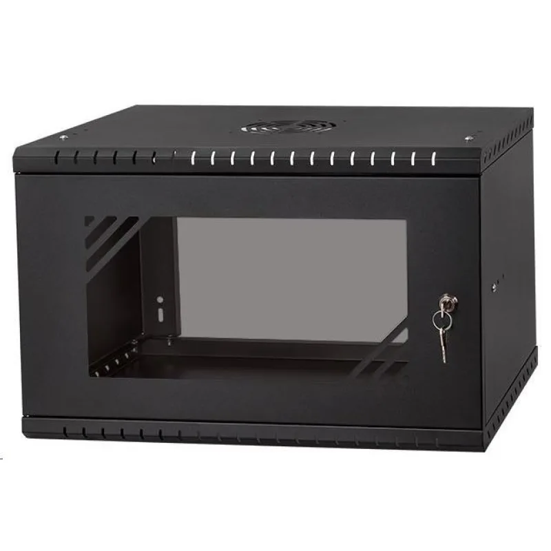 LEXI-Net 19" nástěnný rozvaděč Basic 6U 520x450, skleněné dveře, bez…