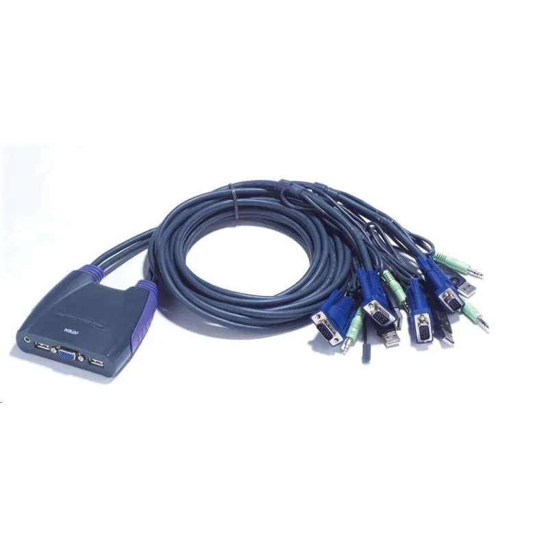ATEN KVM prepínač 4-portový VGA KVMP USB2.0, mini, audio, 0, 9 m káble…